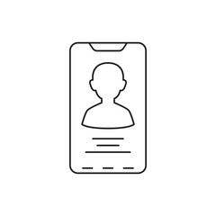 A person in a phone display icon