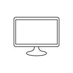 computer spy, computer displayed an eye icon line style icon, style isolated on white background
