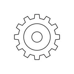 Shield with gear icon, cogwheel with an shield icon line style icon, style isolated on white background