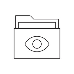 Read only folder, folder with an eye icon line style icon, style isolated on white background