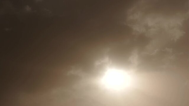 Sunlight during sandstorm on the Canary Islands, Calima