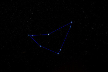 nightscape, night full of stars,  constellation capricornus in the northern hemisphere