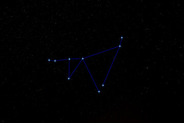nightscape, night full of stars,  constellation capricornus in the northern hemisphere