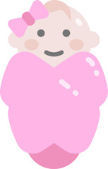 Newborn baby girl icon