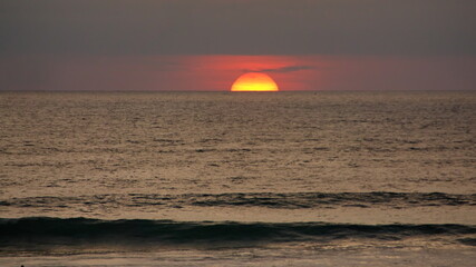 Sunset over the beach in Canoa, Ecuador