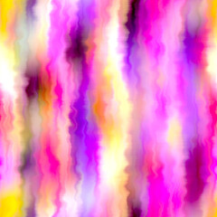 Bleed vertical stripe summer tie dye batik beach wear pattern. Seamless variegated gradient space dyed shibori effect. Washed out painterly trendy fashion print background. 