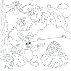 coloring rabbit painting egg