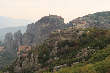 Fototapeta premium Monasteries of St. Nicholas Anapafsas, Roussanou, Great Meteoron and Varlaam