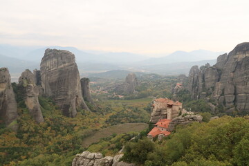 Monasteries of St. Nicholas Anapafsas, Roussanou surrounded by rock formations