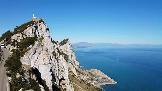Gibraltar overview.  In sunshine. Static from the Skywalk