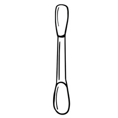 Black doodle of an ear stick. Hand-drawn bathroom accessories illustration.
ear stick line art Illustration