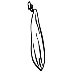 Black doodle of a towel. Hand-drawn bathroom accessories illustration.
towel line art Illustration