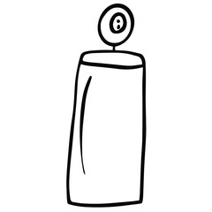 Black doodle of a bottle. Hand-drawn bathroom accessories illustration.
bottle line art Illustration