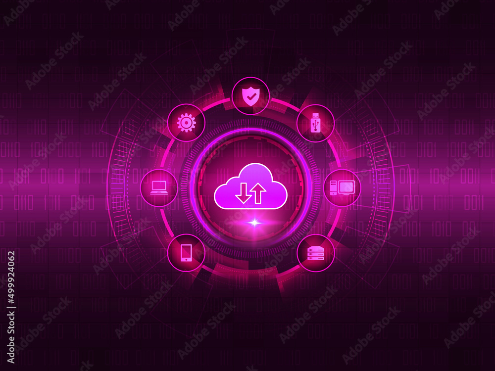 Poster 3d illustration uploading downloading arrow with cloud