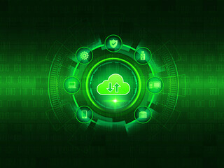 3d illustration uploading downloading arrow with cloud 