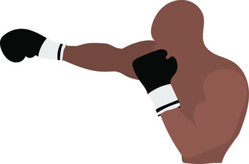 Faceless man boxer over white.