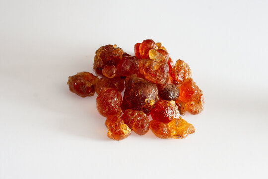 close up of gum acacia gum arabic