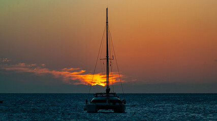 sailboat at sunset