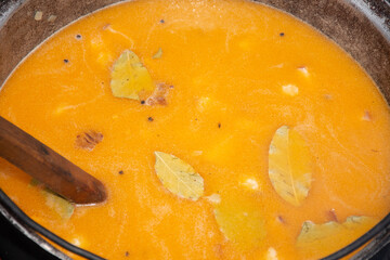 stew with meat and bay leaves and vegetables, specialty from Romania