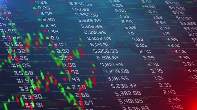 Stock market index ticker price chart trading on global financial exchanges