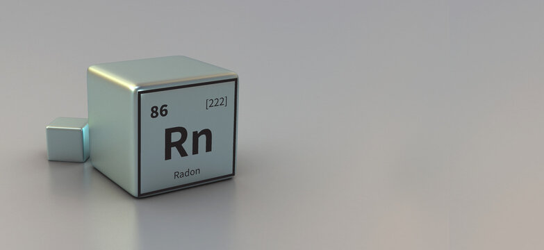 radon symbol chemical. chemical symbol 3d illustration.