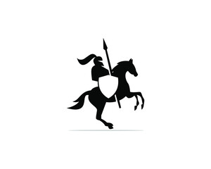 knights on horseback logo design