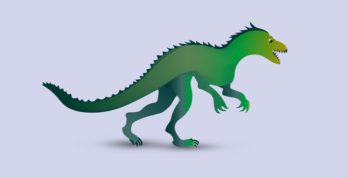 Dinosaur green enormous predator graphic icon clipart label icon vector image design template