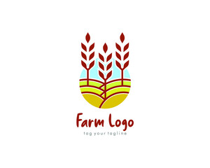 Farm logo nature design vector