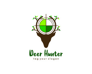 Deer huter logo inspiration vector design