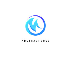 Abstract logo M letter vector