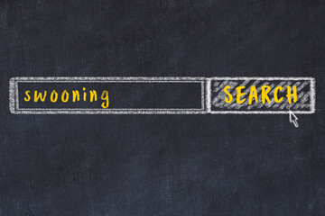 Search engine concept. Looking for swooning. Simple chalk sketch and inscription - obrazy, fototapety, plakaty