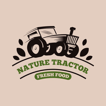 Tractor Logo Design Concept for Company Logo in Agribusiness Sector. Vehicle Logo for Plowing Rice Fields and Fields