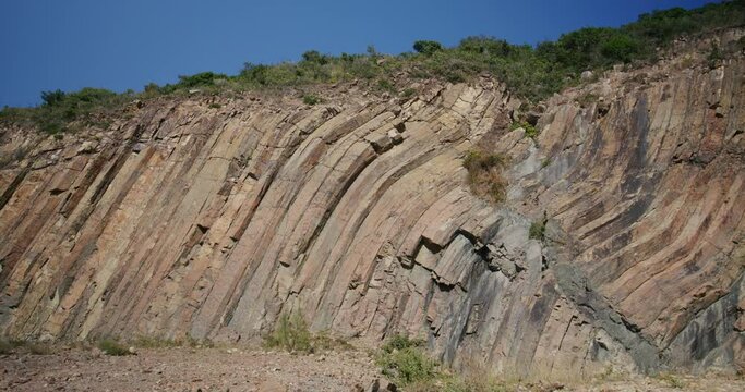 Hong Kong geographical park with natural hexagonal column