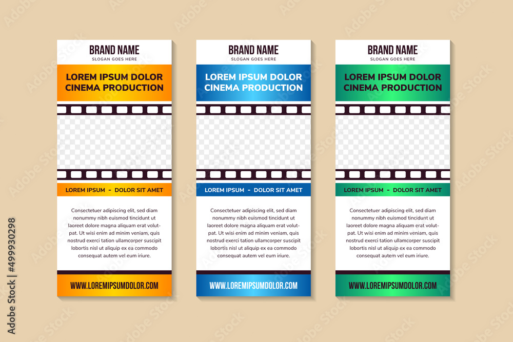 Aufkleber vector set of modern roll up banner stand design with rectangles and film roll as space for text and