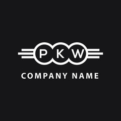 PKW letter logo design on black background. PKW  creative initials letter logo concept. PKW letter design.