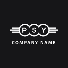 PSY letter logo design on black background. PSY creative initials letter logo concept. PSY letter design. 