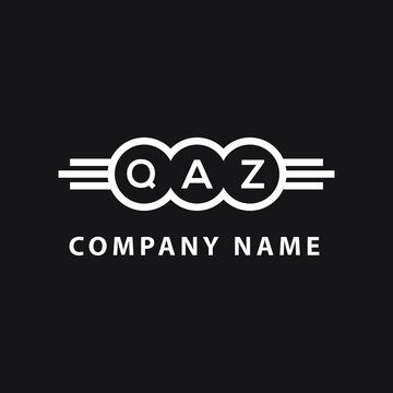 QAZ letter logo design on black background. QAZ  creative initials letter logo concept. QAZ letter design.