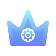 gear crown gradient logo design template icon