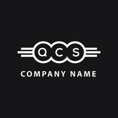 QCS letter logo design on black background. QCS  creative initials letter logo concept. QCS letter design.