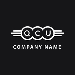 QCU letter logo design on black background. QCU  creative initials letter logo concept. QCU letter design.