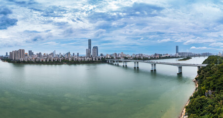 Urban environment of Wenchang Bridge in Liuzhou, Guangxi, China