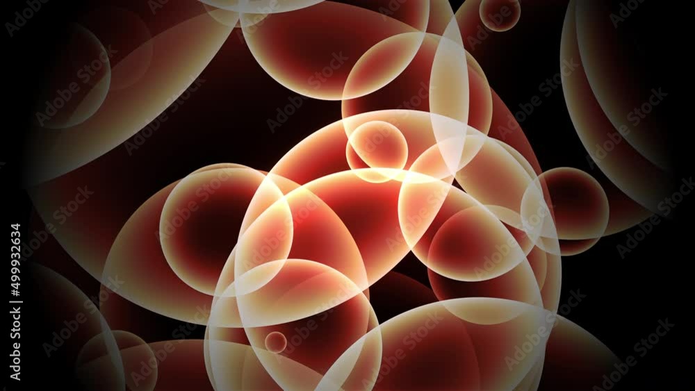 Aufkleber beautiful floating up moving orange glowing bokeh bubbles lights seamless loop motion background. or