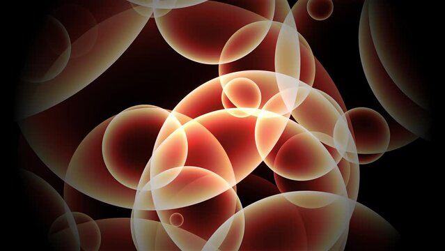 Beautiful floating up moving orange glowing bokeh bubbles lights Seamless loop motion Background. Orange bubbles on black background can use as overlay or motion titles cinematic background loop. 
