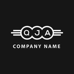 QJA letter logo design on black background. QJA  creative initials letter logo concept. QJA letter design.
