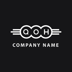 QOH letter logo design on black background. QOH  creative initials letter logo concept. QOH letter design.