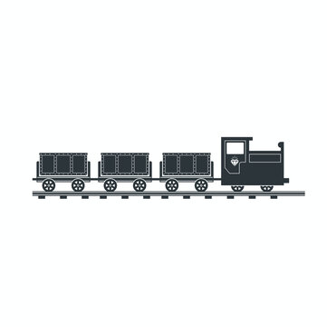 illustration of mining train, vector art.