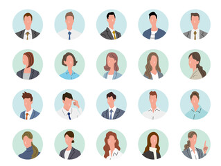 ベクターイラスト素材：人物アイコンセット、ビジネス
