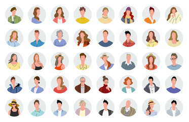 ベクターイラスト素材：人物アイコンセット
