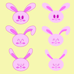 Bunny faces | vector illustration