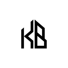 k b kb initial building logo design vector template